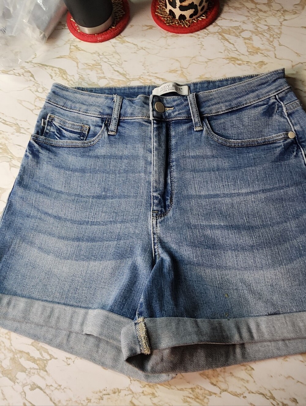 Judy Blue Sz Lg Blue Denim Shorts.